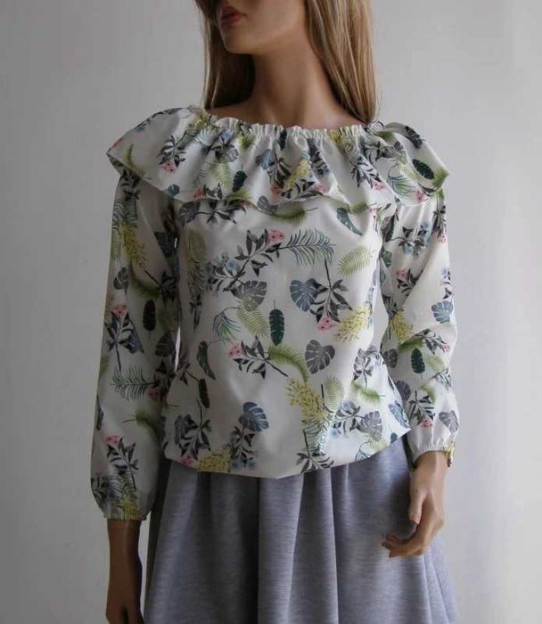 bluzka hiszpanka falbanka kwiaty M