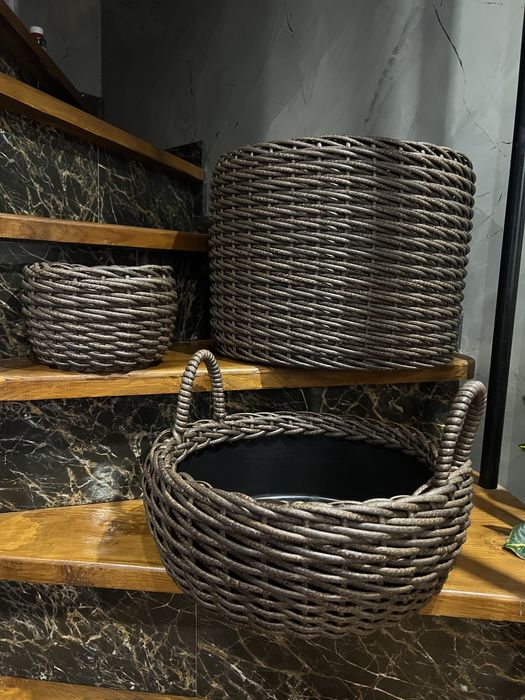 Букет з свічок, кашпо з ротангу, подарунок