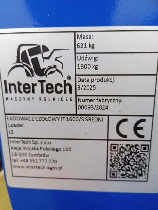 Ładowacz czołowy tur Inter Tech IT1600 Średni do NH ts115 .