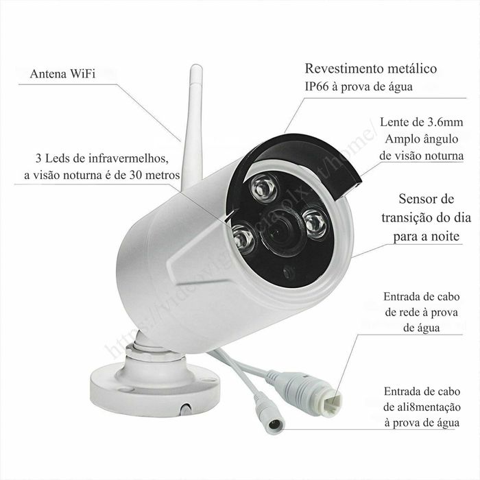 Conjunto 4 câmaras‼️WiFi‼️Ultra FullHD‼️3MP‼️CCTV‼️Com Visão Noturna