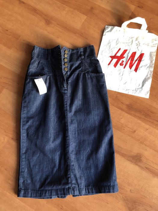 Из ГерманииДжинс.юбка-карандаш H&M:завыш.талия,сложн.крой.За пол цены!