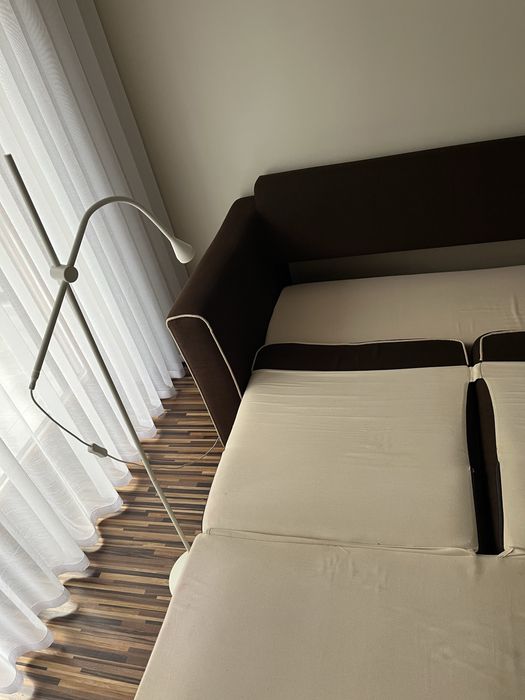 Sofa brązowa z funkcją spania