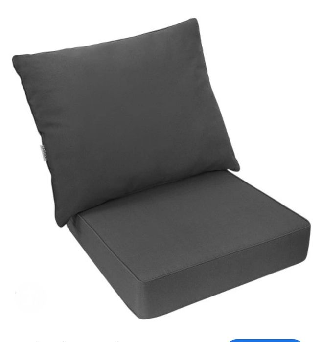 Poduszka na krzesło głębokie SIEDZISKO I OPARCIE z paskami 80 x 65 x 1
