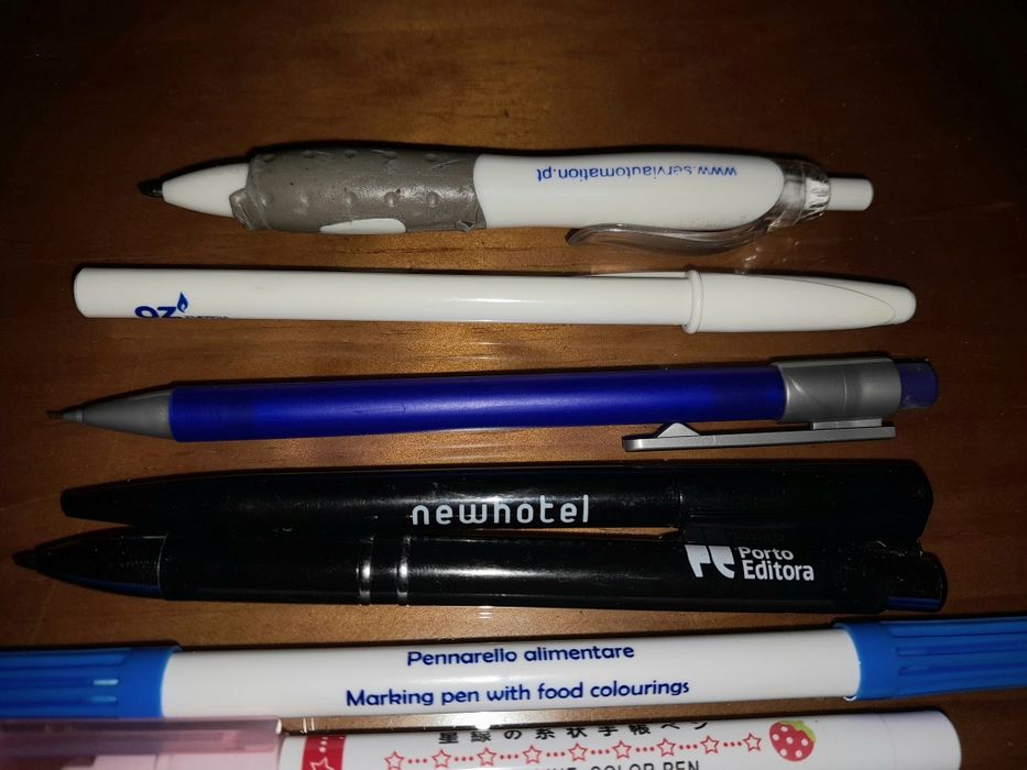 Conjunto de escrita/canetas