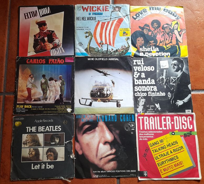 Vários discos de vinil