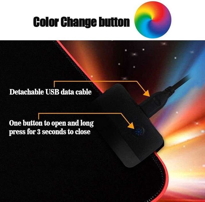 Tapeta Rato Gaming GMS-X5 RGB Gaming Mouse Pad Led RGB 80cmx30cm 4mm