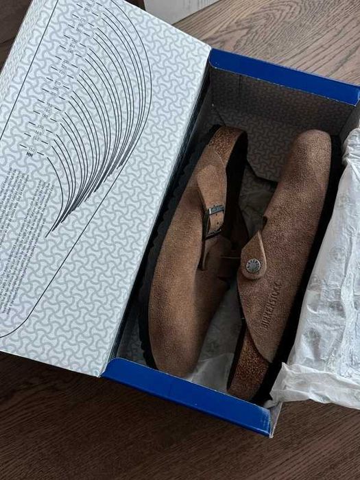 Brązowe sandały letnie Birkenstock Boston, rozmiar 38