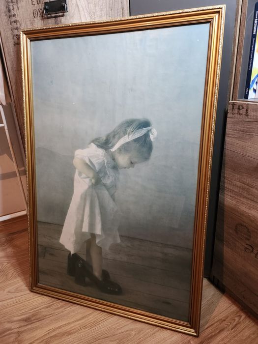 Obraz reprodukcja złota drewniana rama