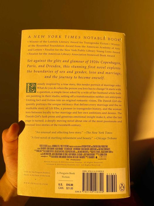 Livro "A Rapariga Dinamarquesa" (versão em inglês)