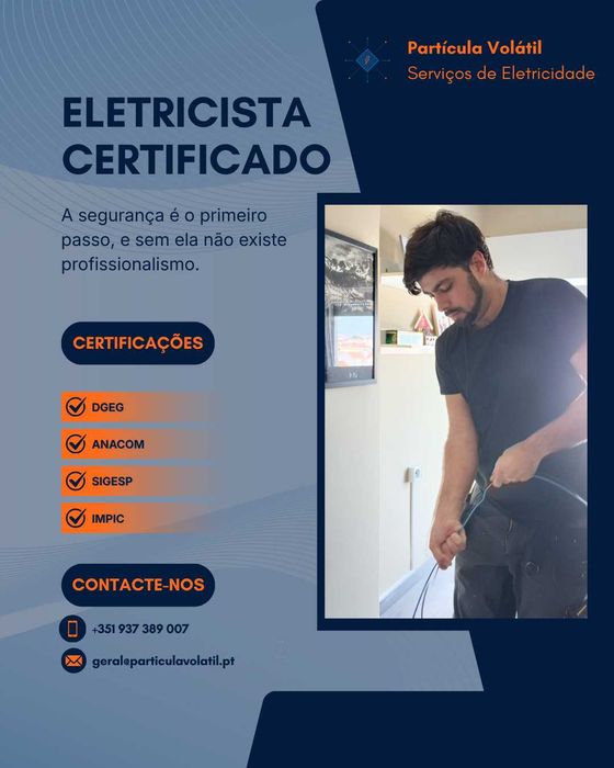 Eletricista certificado pela direção geral de energia