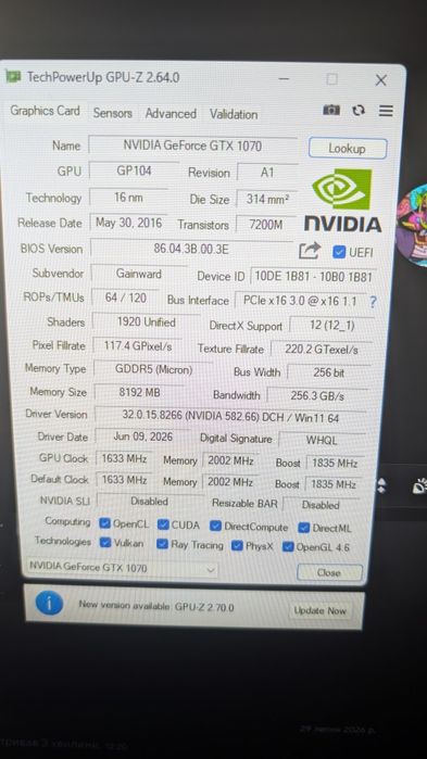 Karta graficzna Phoenix gainward GeForce GTX 1070