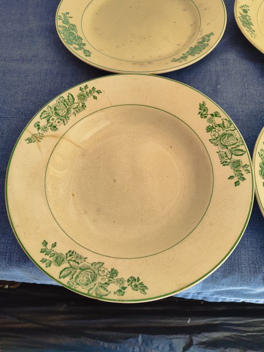 Lote 4 Pratos Antigos – Fábrica Cerâmica Lusitânia (Coimbra, Anos 30)