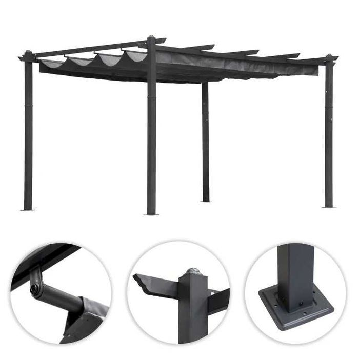 Pergola 3x4 zadaszenie ogrodowa altana pawilon Parasol do ogrodu daszek