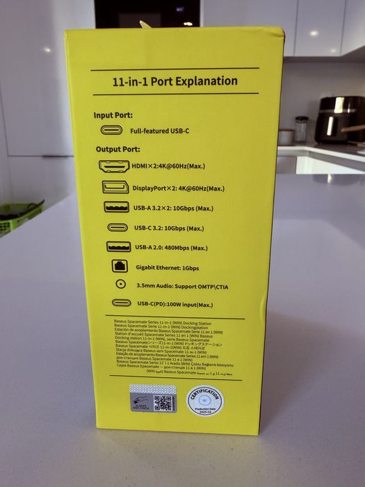 Docking Station 11 em 1 c/ fast charging 100W