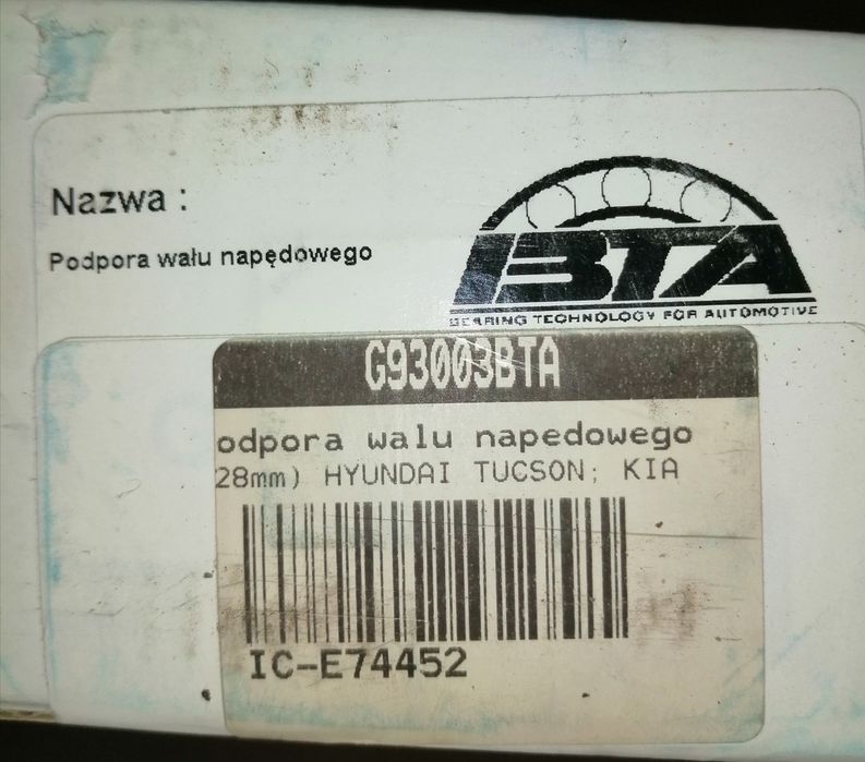 Łożysko podpory wału Kia Hyundai Tucson.