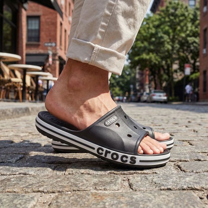 Оригінал Слайди Crocs Bayband Slide Charcoal сірі чоловічі крокси