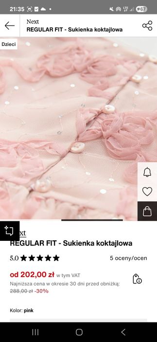 Sukienka next tiulowa 134