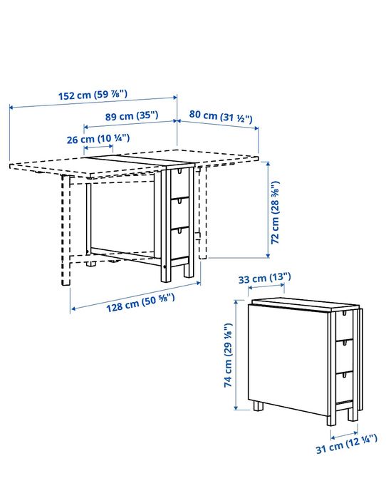 Stół biały rozkładany ikea Norden
