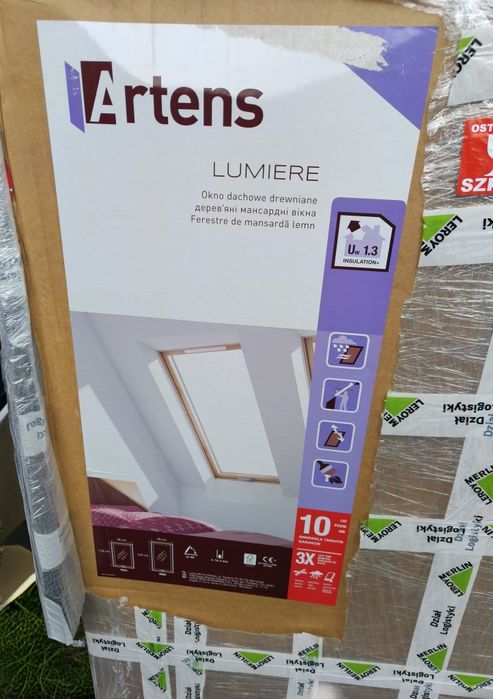 Artens Lumiere okno dachowe drewniane 78x118 NOWE, gwarancja 10 lat