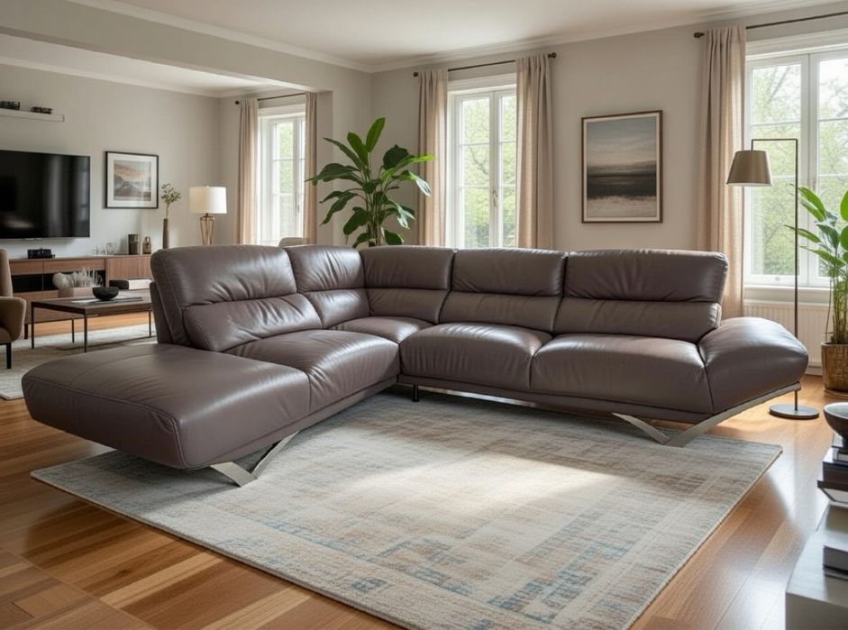 KLER - narożnik skóra, super stan, kolor