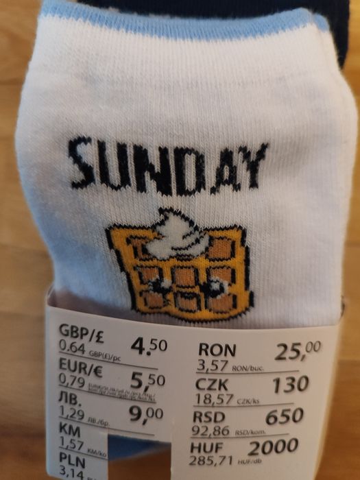 Nowe 7 par skarpetek dni tygodnia rozm. 31-34