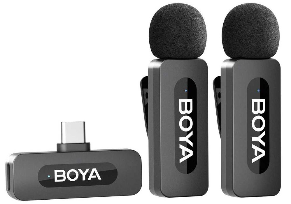 Boya BY-V20 2.0 bezprzewodowy mikrofon 2,4 GHz do urządzeń typu C - 2TX+1RX