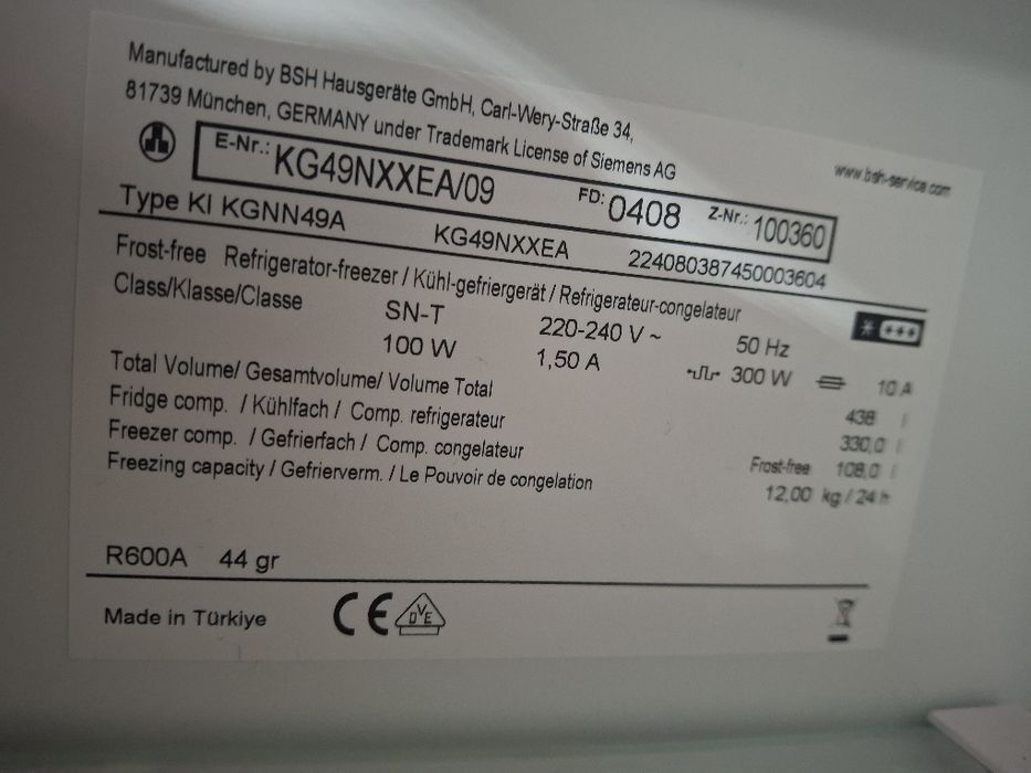 Frigorífico Siemens