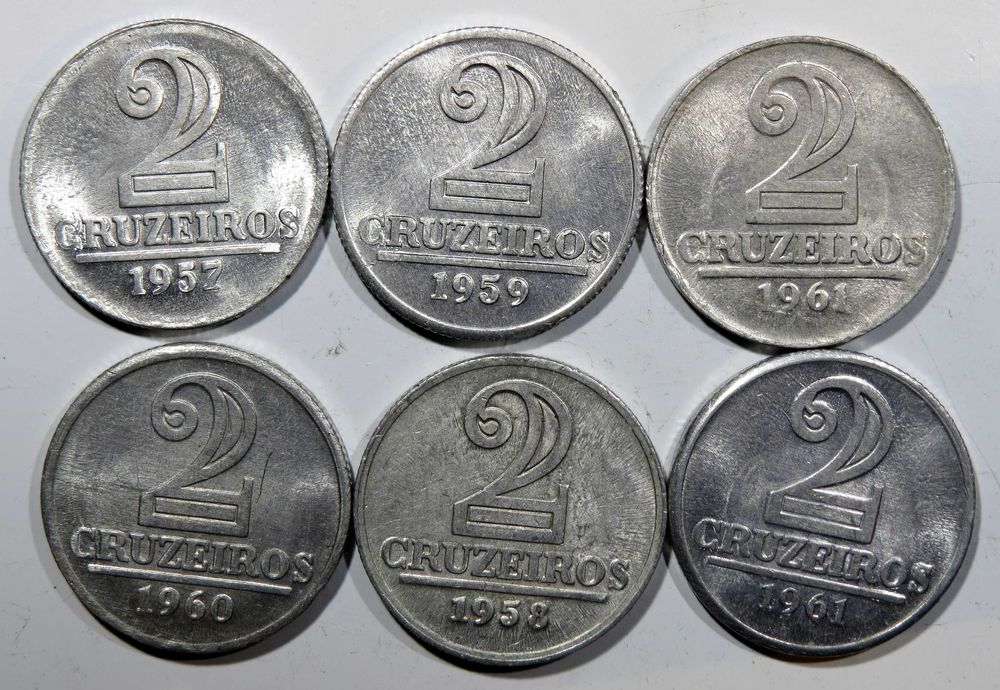 MOEDAS Brasil 2 Cruzeiros aluminio 1957~1961 - Série 3€