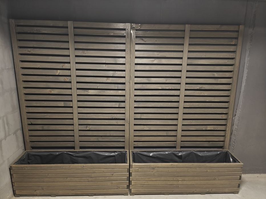 2 donice z pergola nowe drewniane