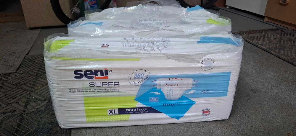 pampersy SENI SUPER XL  extra large 90 sztuk 130 - 170 cm