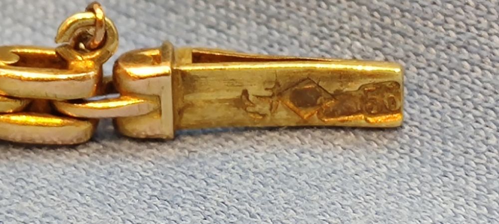 Старинный Золотой браслет 56пр. С сапфиром