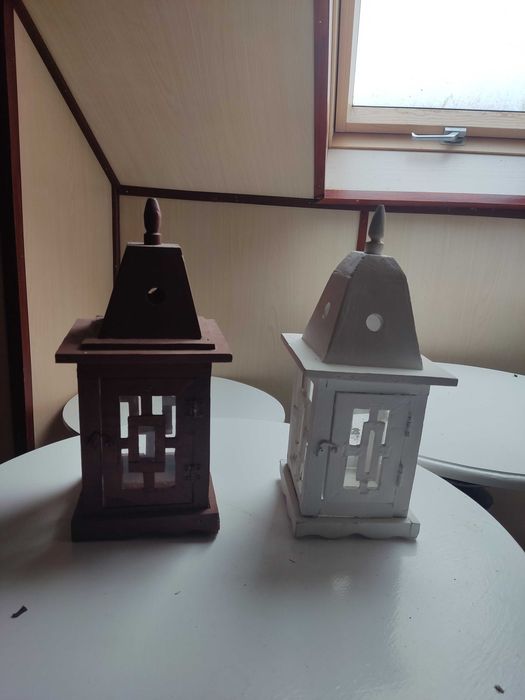 Lampion drewniany oszklony