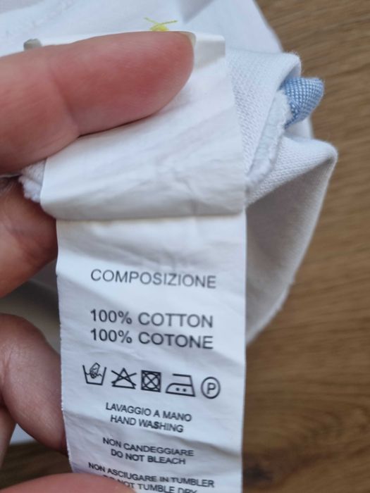 Męska koszula polo biały t-shirt bawełna 100% nowa