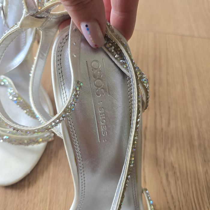 Buty sandałki sandały obcas asos wedding 40 cyrkonie