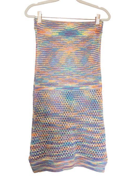 Letni komplet dzianinowy – top i spódnica, rozmiar M