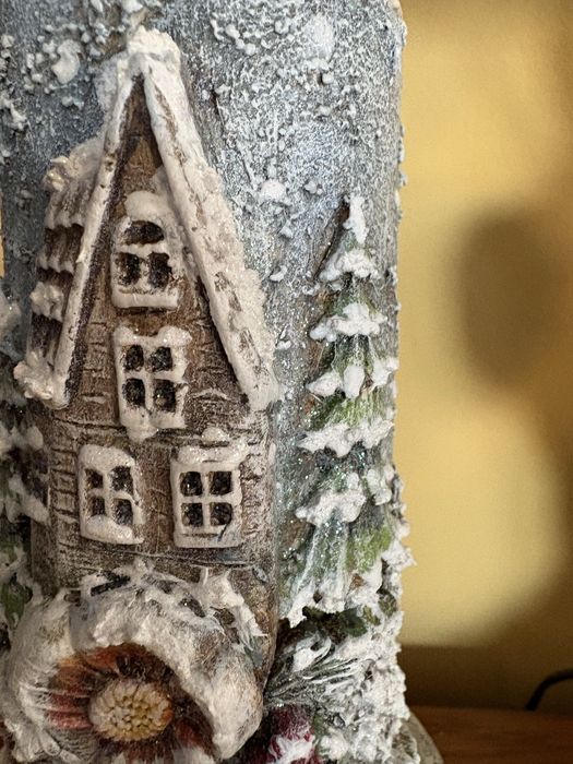 Świecznik świąteczny decoupage