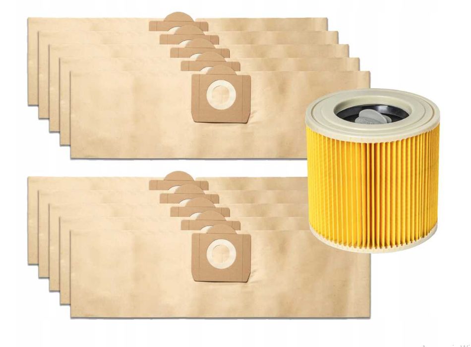 Мішки до karcher 10 шт / паперові мішки / повітряний фільтр керхер