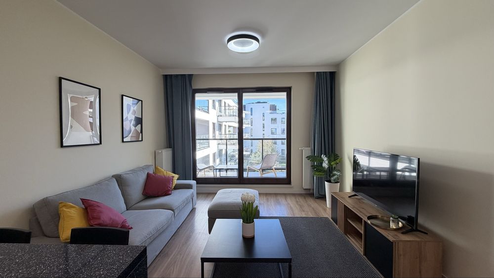komfortowe, w pełni umeblowane 3-pokojowe mieszkanie o powierzchni 61 m² przy ul. Teodorowicza w Miasteczku Wilanów.