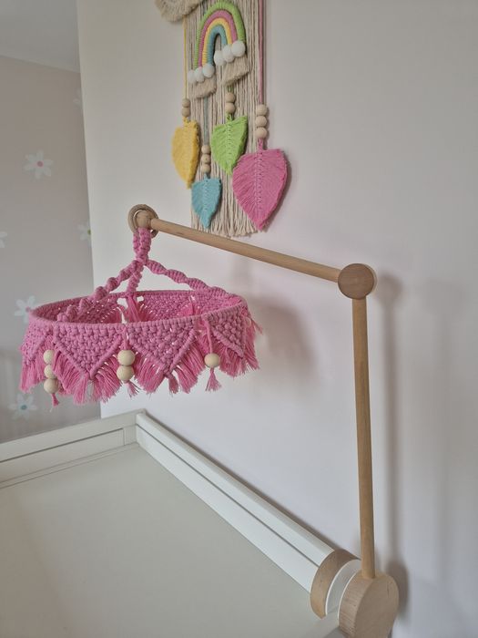 Karuzela dla dzieci niemowląt ręcznie robiona makrama handmade