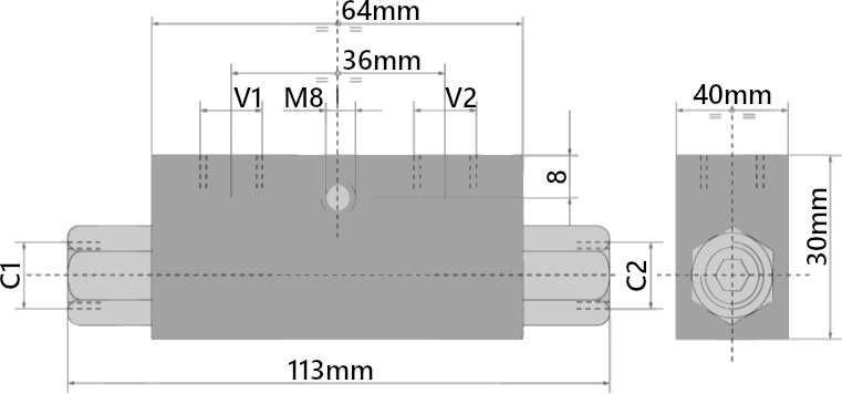 Zawór hydrauliczny blokada do siłownika 1/4 20l [0321]