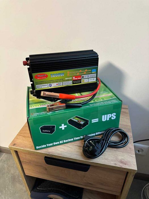 Мощний инвентор Wimpex 3200 приобразователь с зарядкой 12 220v