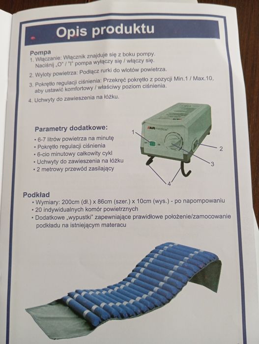 Pompa AR-950 do materac pneumatyczny przeciwodleżynowy rurowy ARmedic