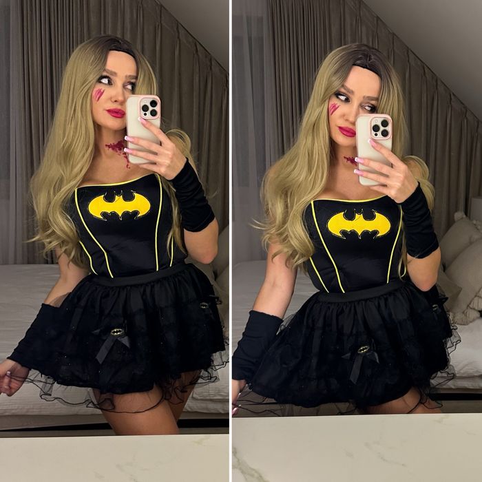 Peruka włosy blond z odrostem długie przebranie halloween ombre proste
