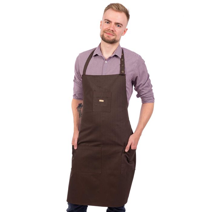 Fartuch Męski czarny Kuchenny  Barista Barman Kelner Grill Gastronomia