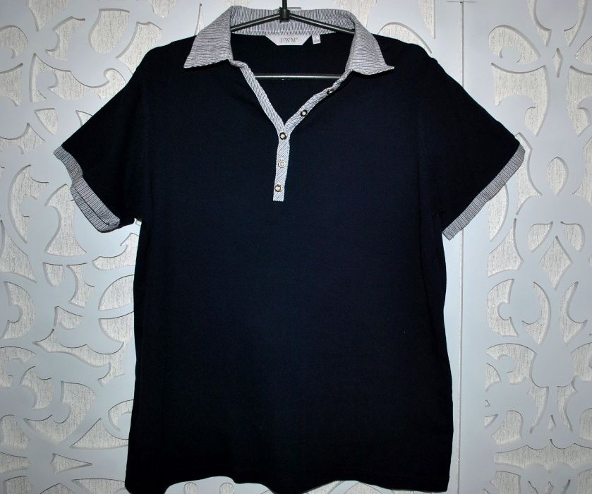 Футболка ewm синяя германия поло женская теннис спорт стильная xl-xxl