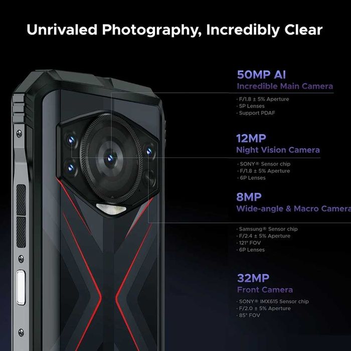 DOOGEE S118, 20/512 Gb, 50/12NV/8/32Mp 10800мАч, G99, 6,59" стерео