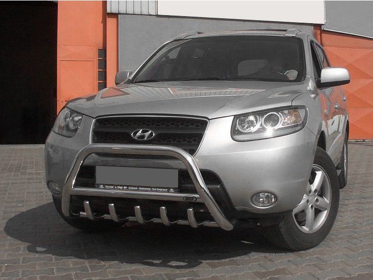 Hyundai Santa Fe 2 2006-2012 рр. Кенгурятник WT003 (нерж.)
