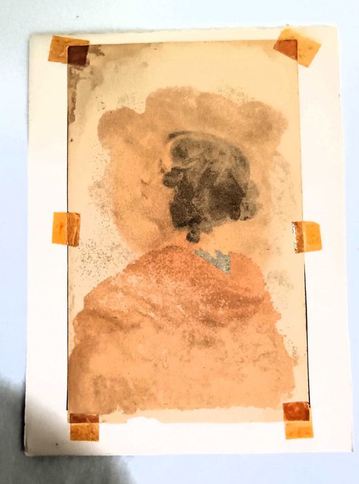 Pintura Antiga Óleo Sobre Papel