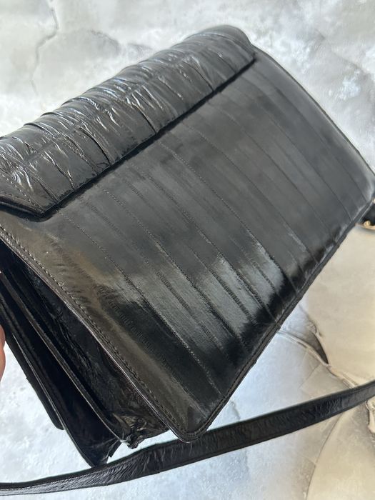 Редкая винтажная сумка из натуральной кожи угря