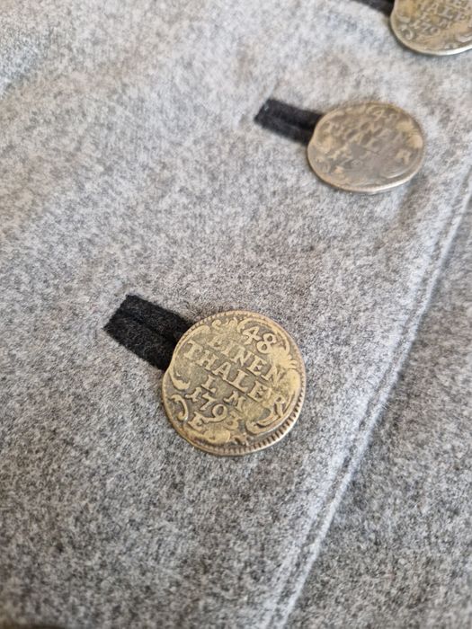 Vintage szara wełniana spódnica midi maxi landhaus